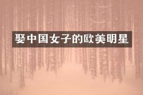 娶中国女子的欧美明星