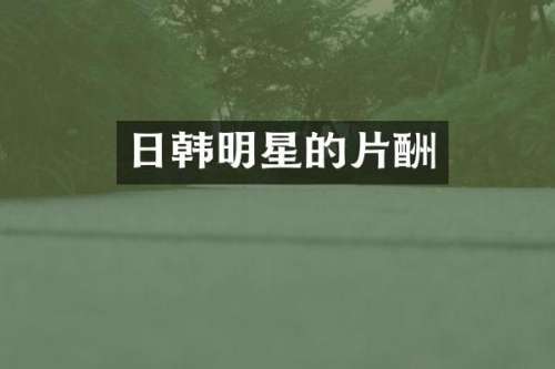 日韩明星的片酬
