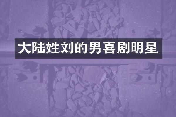 大陆姓刘的男喜剧明星