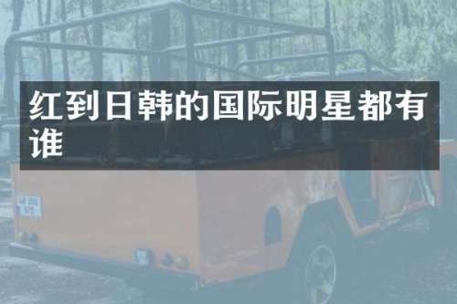 红到日韩的国际明星都有谁