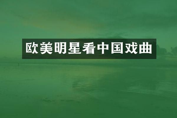 欧美明星看中国戏曲