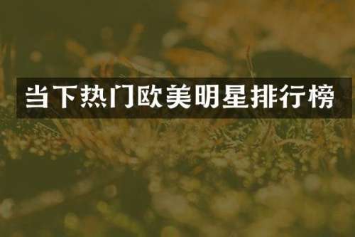 当下热门欧美明星排行榜