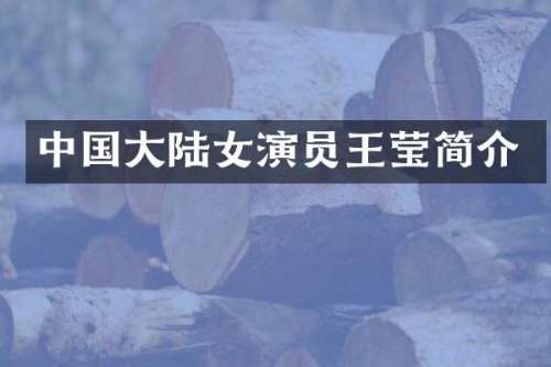 中国大陆女演员王莹简介