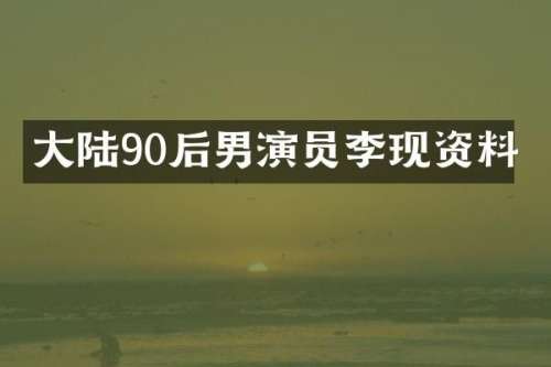 大陆90后男演员李现资料