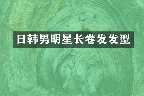 日韩男明星长卷发发型