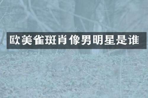 欧美雀斑肖像男明星是谁