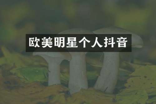 欧美明星个人抖音