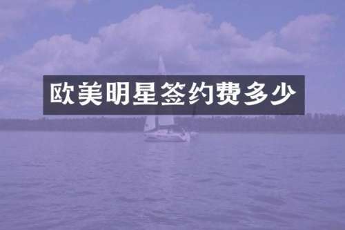 欧美明星签约费多少