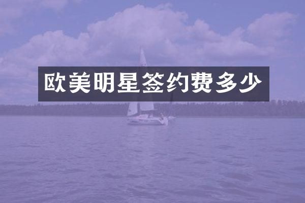 欧美明星签约费多少