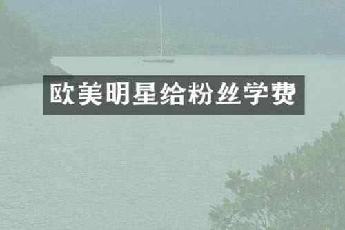 欧美明星给粉丝学费