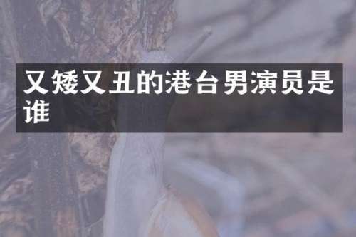 又矮又丑的港台男演员是谁