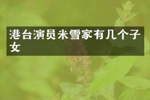 港台演员米雪家有几个子女