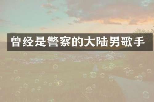 曾经是警察的大陆男歌手
