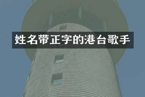 姓名带正字的港台歌手