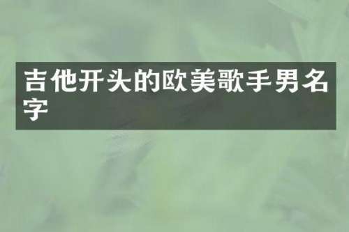 吉他开头的欧美歌手男名字