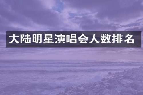 大陆明星演唱会人数排名