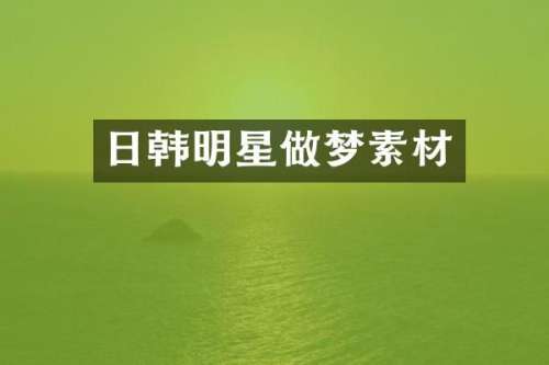 日韩明星做梦素材