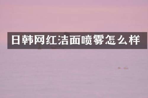 日韩网红洁面喷雾怎么样