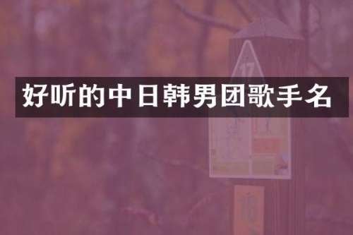 好听的中日韩男团歌手名