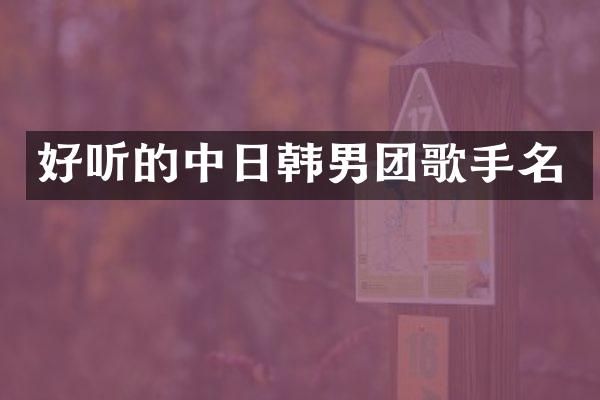好听的中日韩男团歌手名