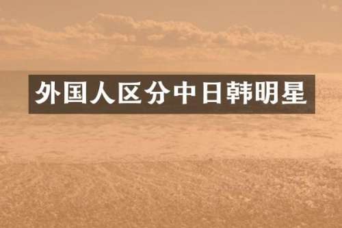外国人区分中日韩明星