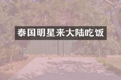 泰国明星来大陆吃饭