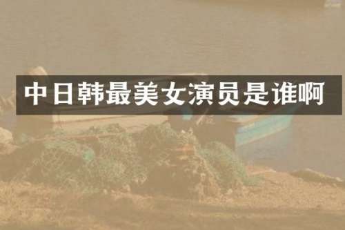 中日韩最演员是谁啊