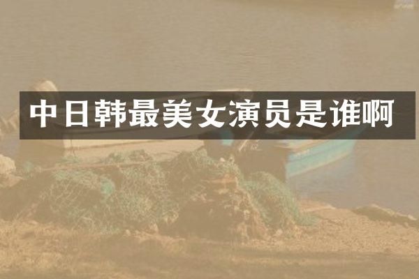 中日韩最演员是谁啊