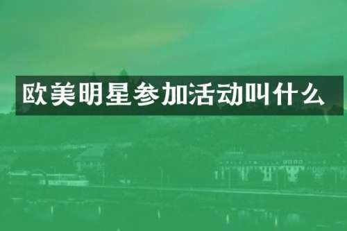 欧美明星参加活动叫什么