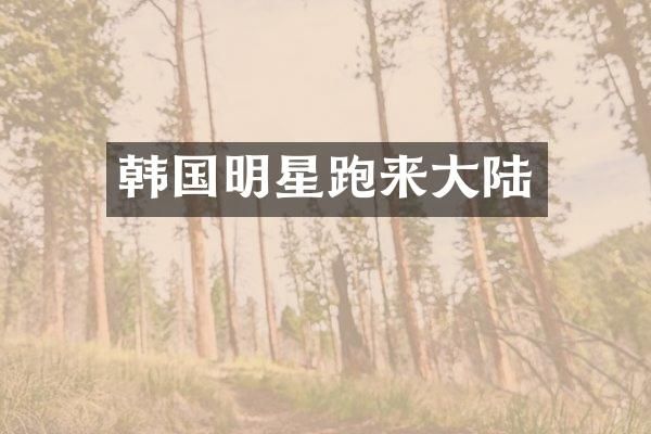 韩国明星跑来大陆