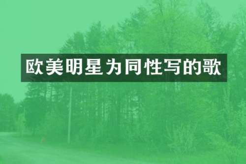 欧美明星为同性写的歌