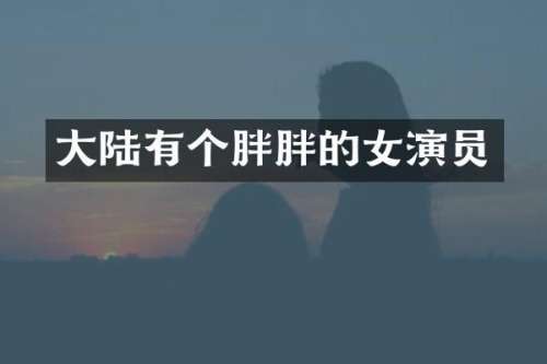 大陆有个胖胖的女演员