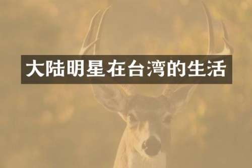 大陆明星在台湾的生活