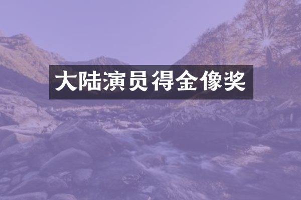 大陆演员得金像奖