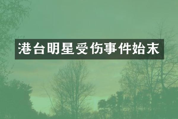 港台明星受伤事件始末