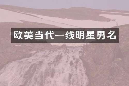 欧美当代一线明星男名