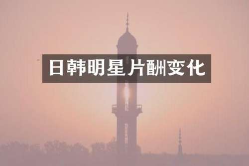 日韩明星片酬变化