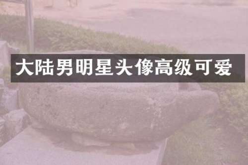 大陆男明星头像高级可爱