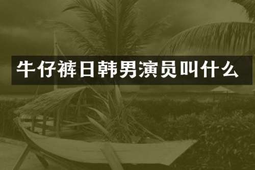 牛仔裤日韩男演员叫什么