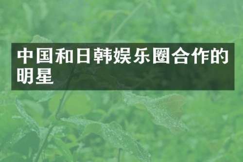 中国和日韩娱乐圈合作的明星