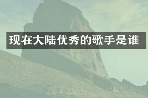 现在大陆优秀的歌手是谁