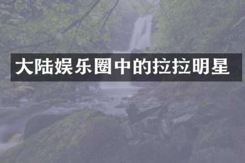 大陆娱乐圈中的拉拉明星