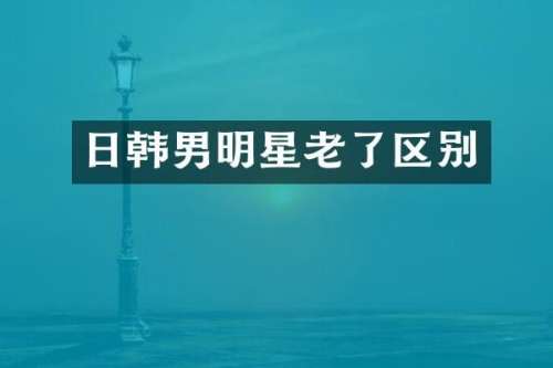 日韩男明星老了区别