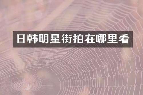 日韩明星街拍在哪里看