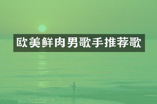 欧美鲜肉男歌手推荐歌