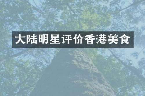大陆明星评价香港美食