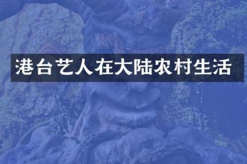 港台艺人在大陆农村生活
