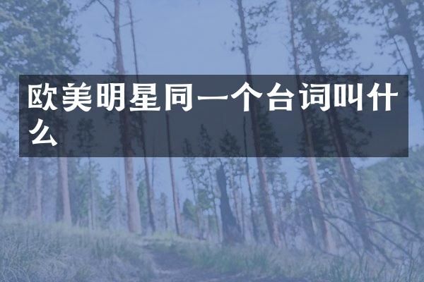 欧美明星同一个台词叫什么