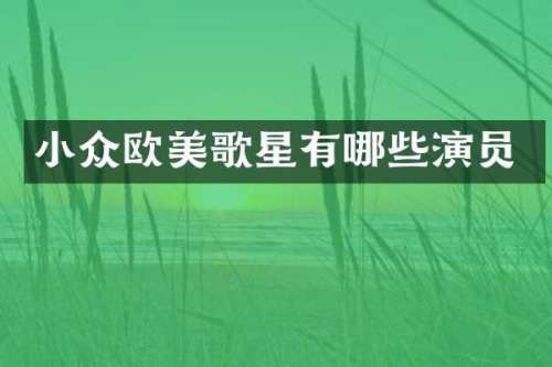 小众欧美歌星有哪些演员