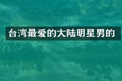 台湾最爱的大陆明星男的